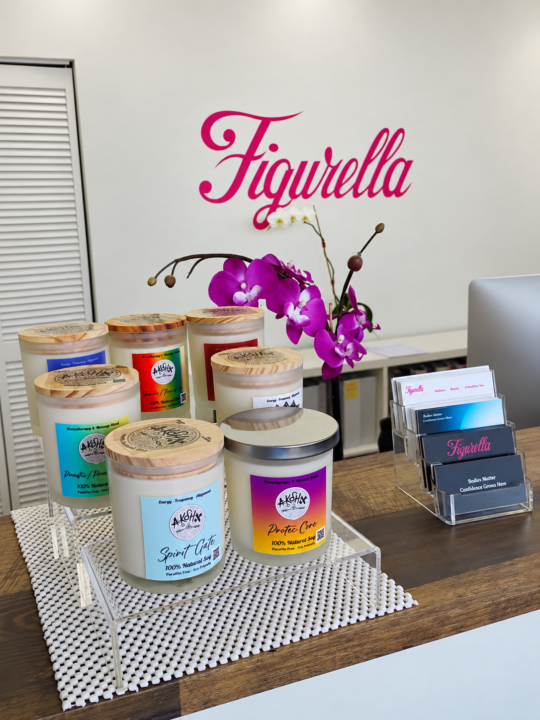 AKSHA Living massage candles at Figurella Spa